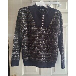Black and gold checkered sweater
